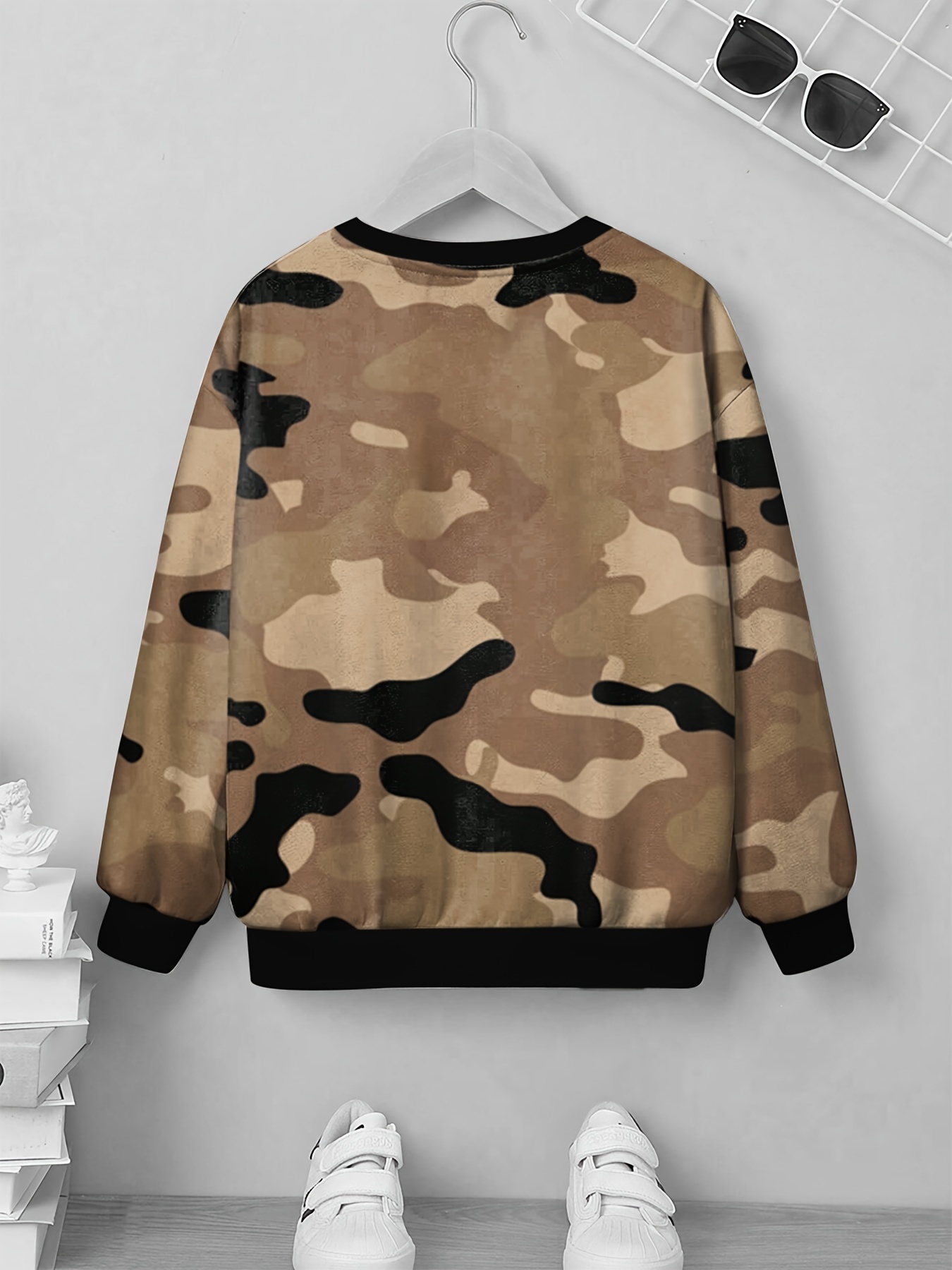 Sudadera Estampado Camuflaje Elegante Ni os Su ter Manga Temu Chile