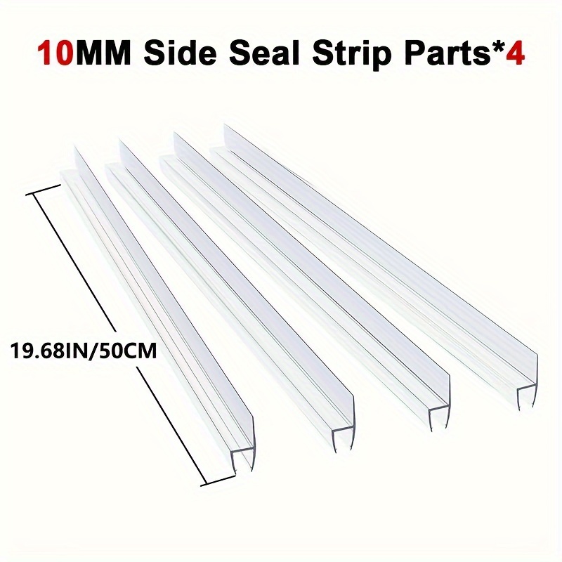 1 2 3 4pcs glass shower door seal strip shower door seal side seal strip suitable for 10mm glass bathroom supplies bathroom accessories keep your bathroom dry and tidy