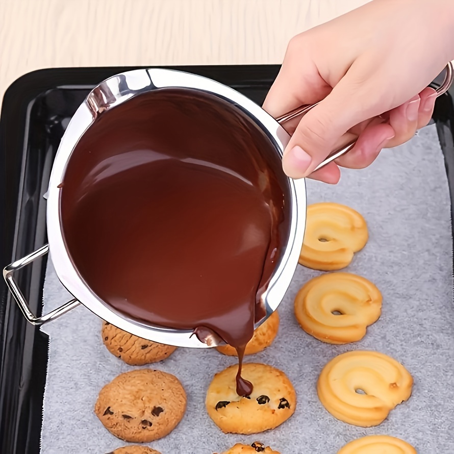 

1pc, Double Boiler Pot, Stainless Steel Chocolate Melting Pot, Butter Warmer, For Oil Heating, Wax Melting, Kitchen Utensils, Kitchen Gadgets, Kitchen Accessories