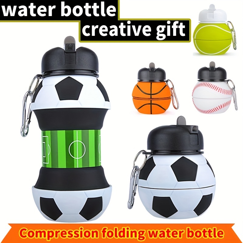 

1pc 550ml/18.6oz Creative Ball Shaped Collapsible Water Bottle, Portable Leakproof Shatterproof Water Cup, Suitable For Outdoor Fitness, Sports, Activities, Travel