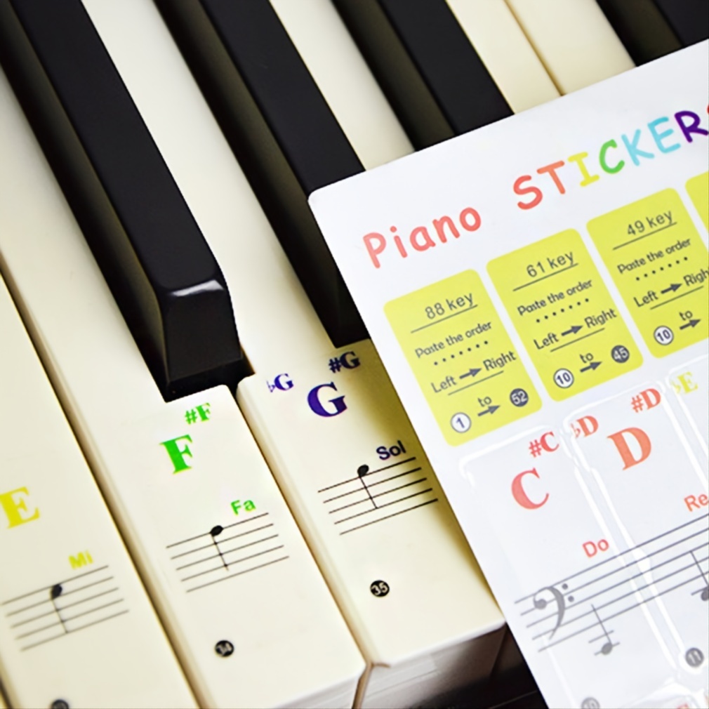 1 Set Piano Keyboard Stickers For Films Music Notes Labels - Kids