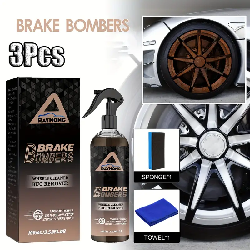 3pcs 3.38oz Stealth Garage Brake Bomber: Powerful Non-Acid Truck & Car  Wheel Cleaner And Bug Remover, Perfect For Cleaning Wheels And Tires