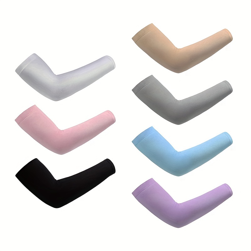 Ice Silk Gloves Solid Color Unisex Sunproof Ice Sleeves - Temu