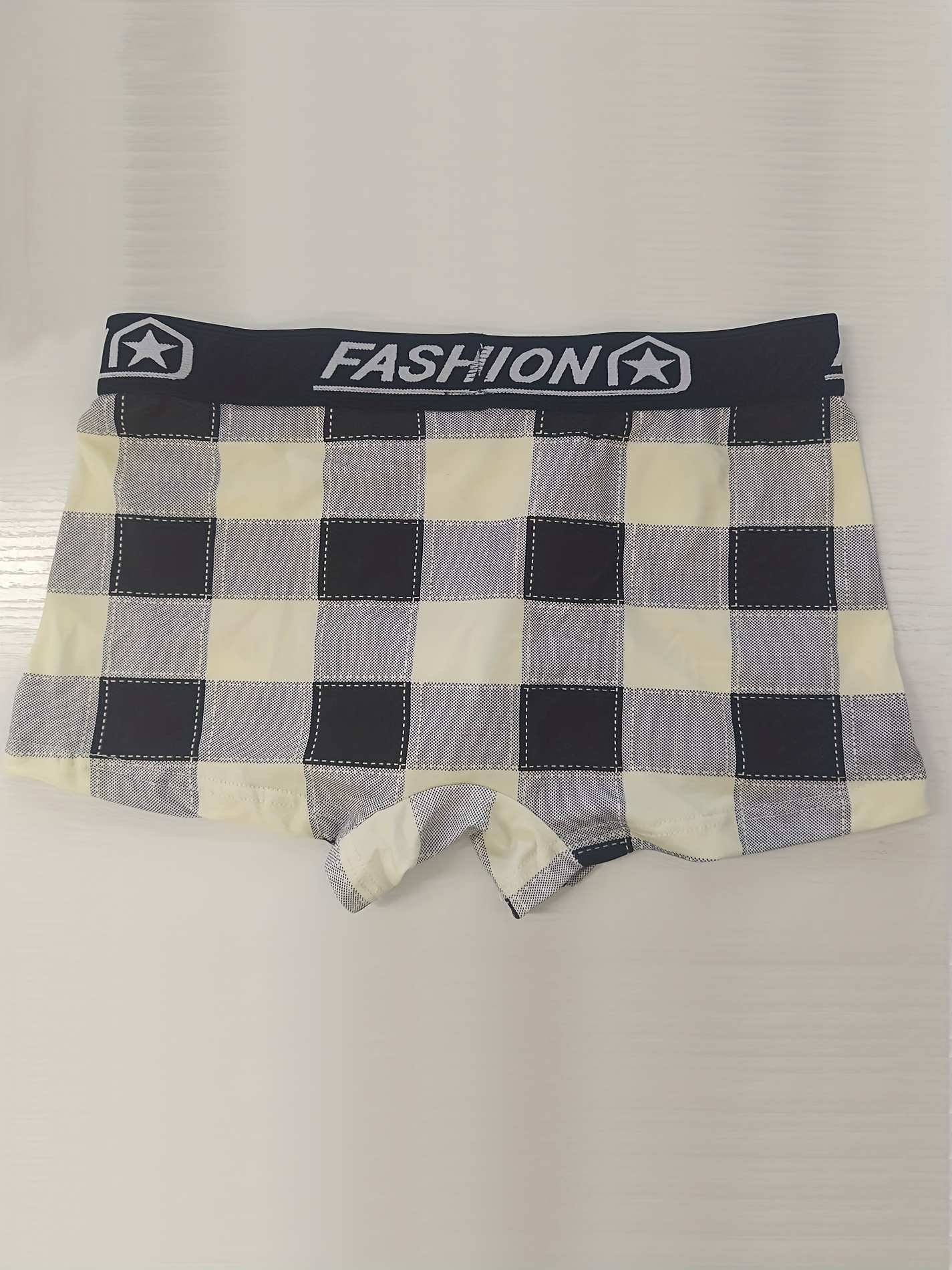 Men's Underwear Casual Plaid Boxer Briefs Breathable Comfy - Temu