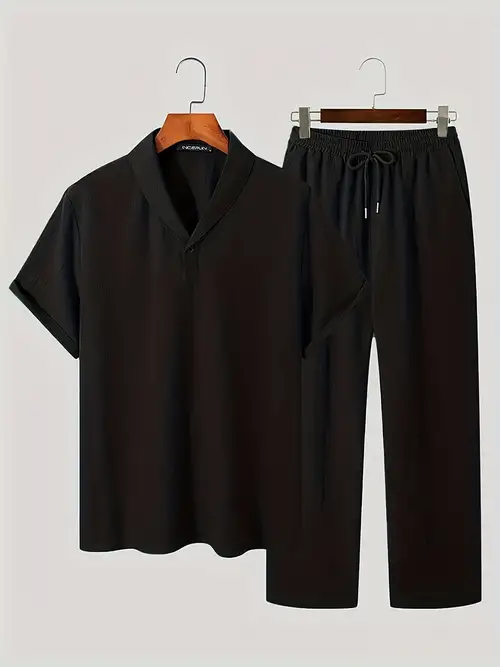 Men's Soft Comfortable Pajama Sets With Pocket, Button Long Sleeve Top &  Pants, Men's Sleepwear Loungewear