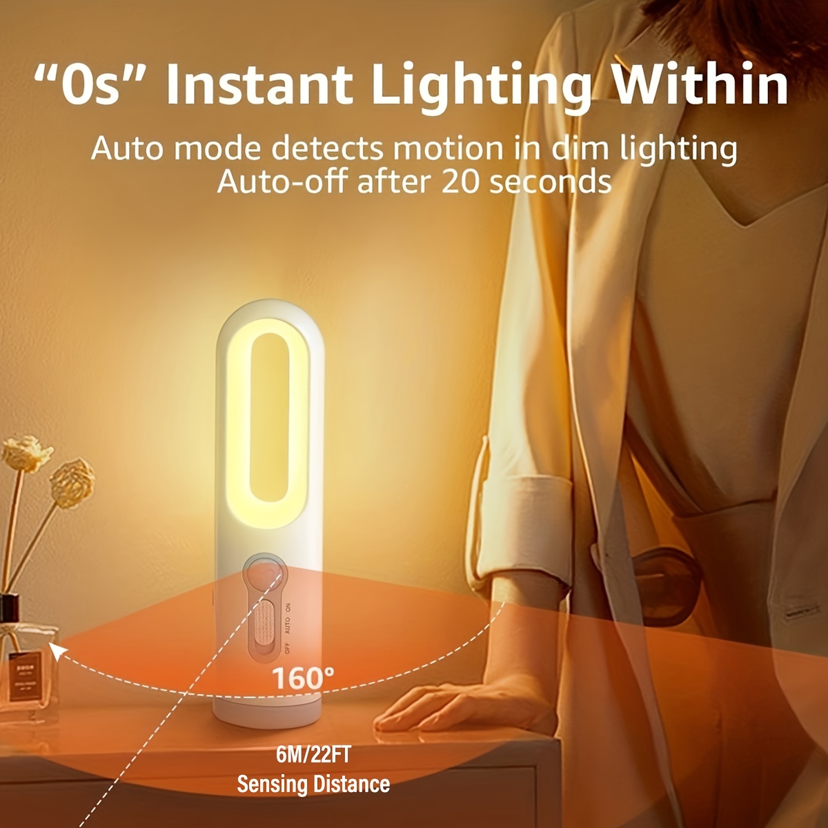 LED Orientierungsleuchte und Taschenlampe, 2-in-1 Funktion