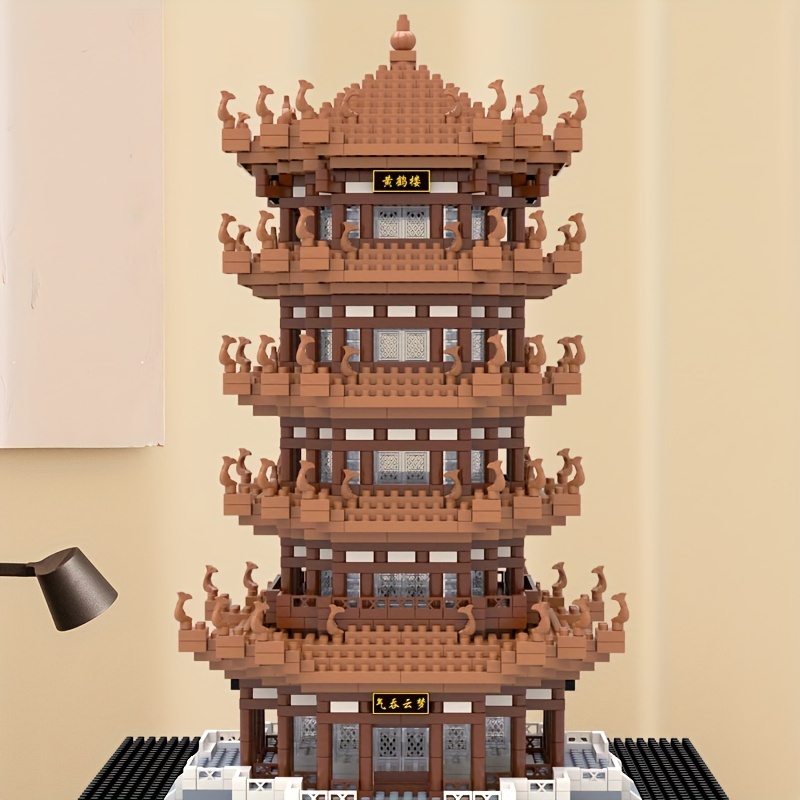 中国建築の黄鶴楼ビルディングブロックセット 中国古代の有名な建築 