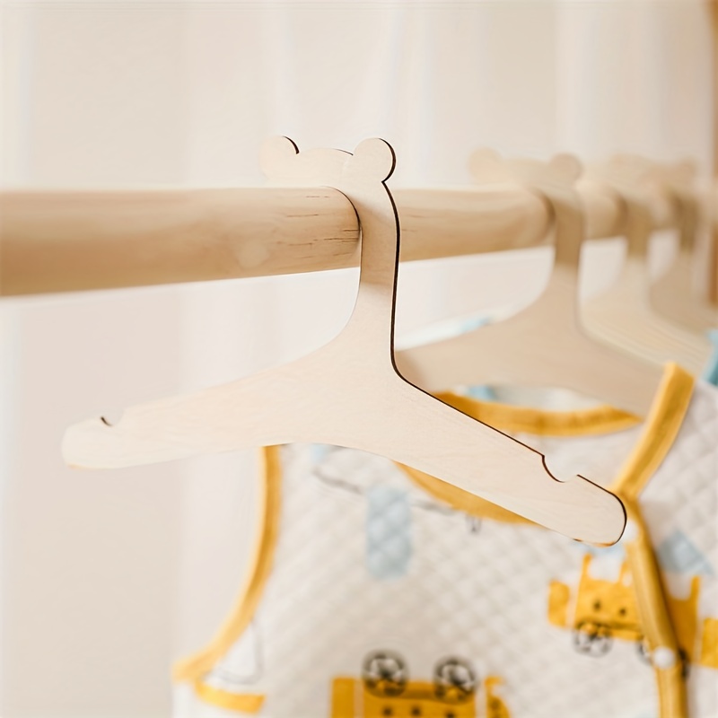 Children's Closet Hangers Pack of 5 Durable Wooden 