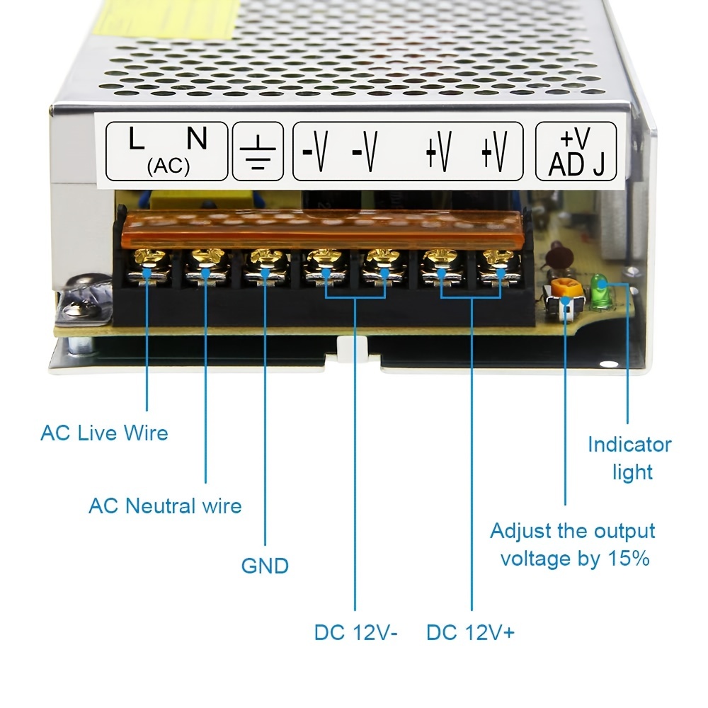 Alimentation 12V 30A transformateur convertisseur d'alimentation AC  110/220V DC 12V 30A 360W pour Informatique,lumières LED
