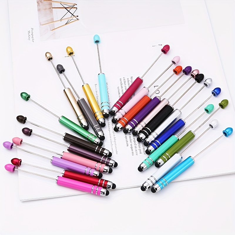 

3pcs/5pcs/10pcs/20pcs/50pcs Random Color Diy Touch Screen Bead Pen Cute Cartoon Ballpoint Pen Touch Screen Gradient Color Bead Pen