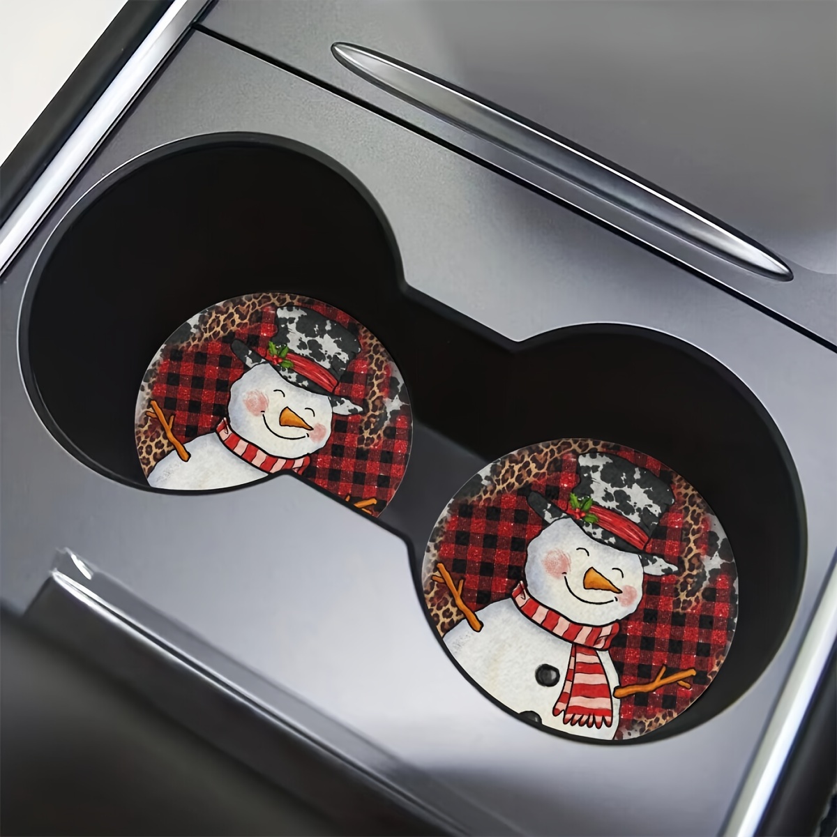 Snowman Cup Coasters For Car Suv Truck Holder Coasters Car - Temu