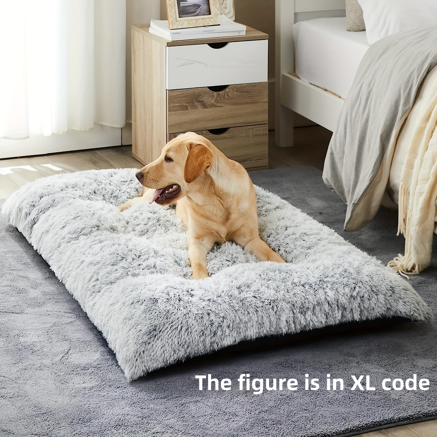 

Large Dog Bed, Plush Dog Cage Bed Fluffy And Comfortable Kennel Mat, Suitable For Sleeping And Resting, Washable Dog Mat With Non-slip Bottom