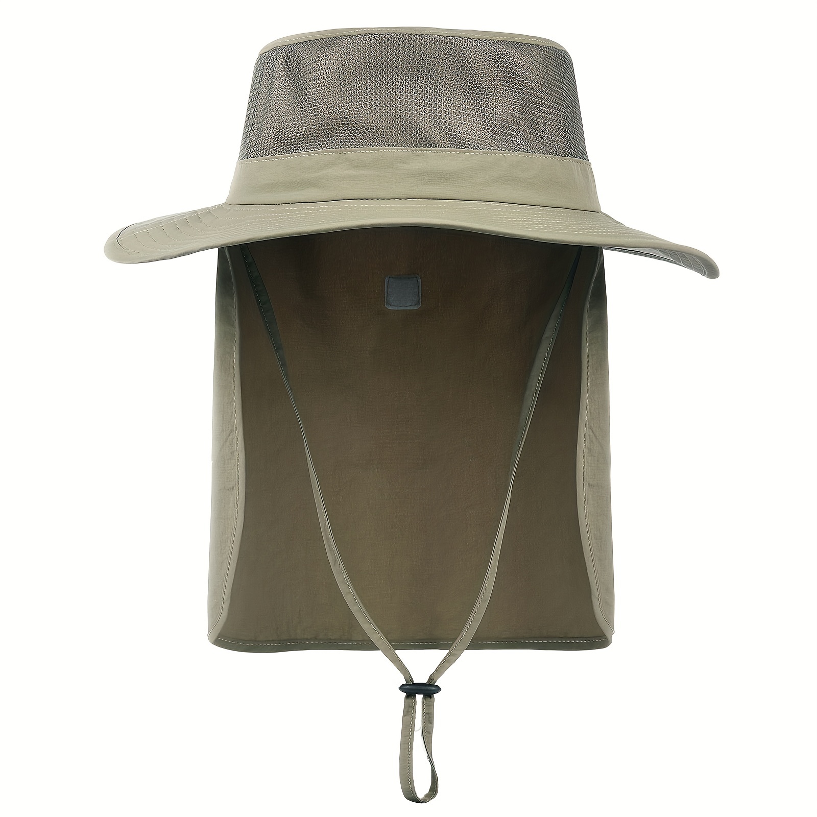 Beige Funky Sun Protection Hat, Men's Hat for Men Wide Brim Hiking Neck Flap Fishing Hat With,Temu