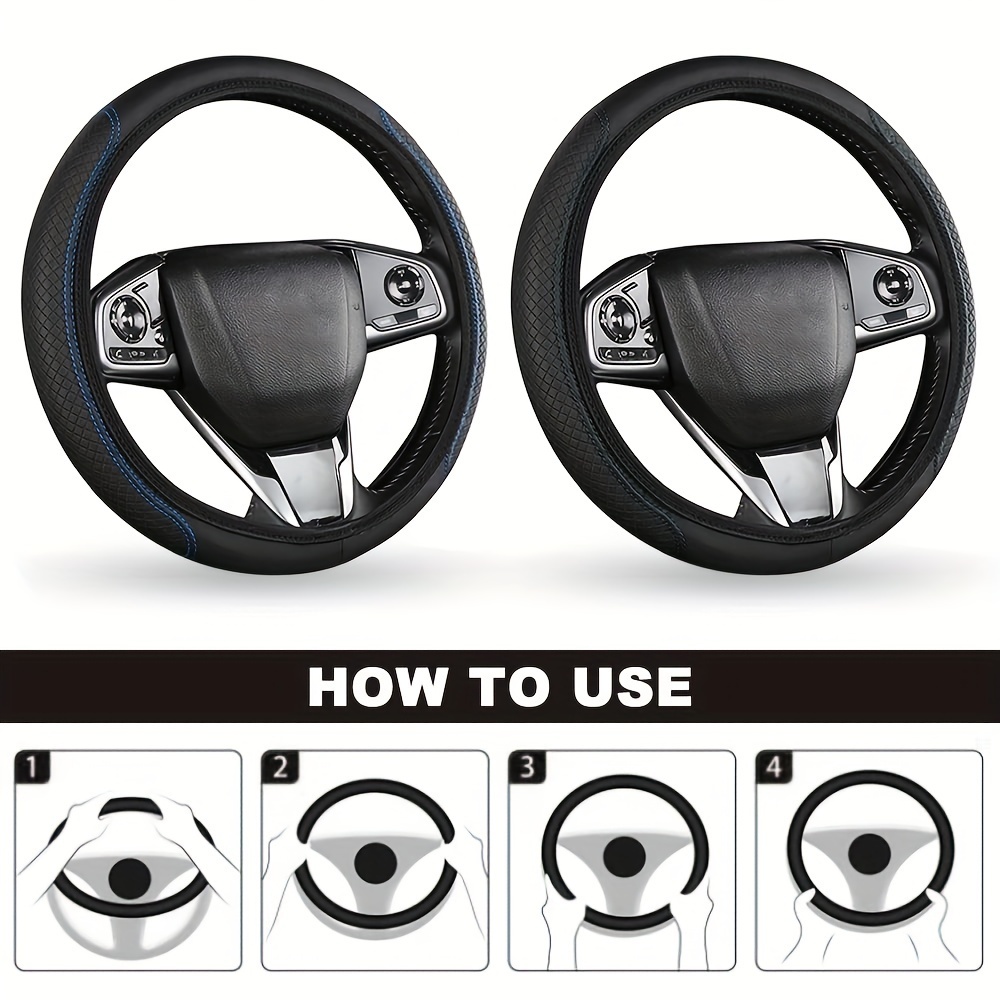 Car PU Leather Steering Wheel Cover