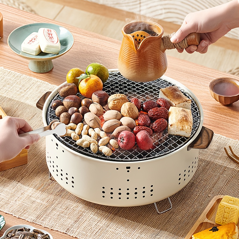 Mini One Person Charcoal grill Barbecue pot Household Smokeless BBQ Grill  Tray Barbecue Tools for Home Beach Camping