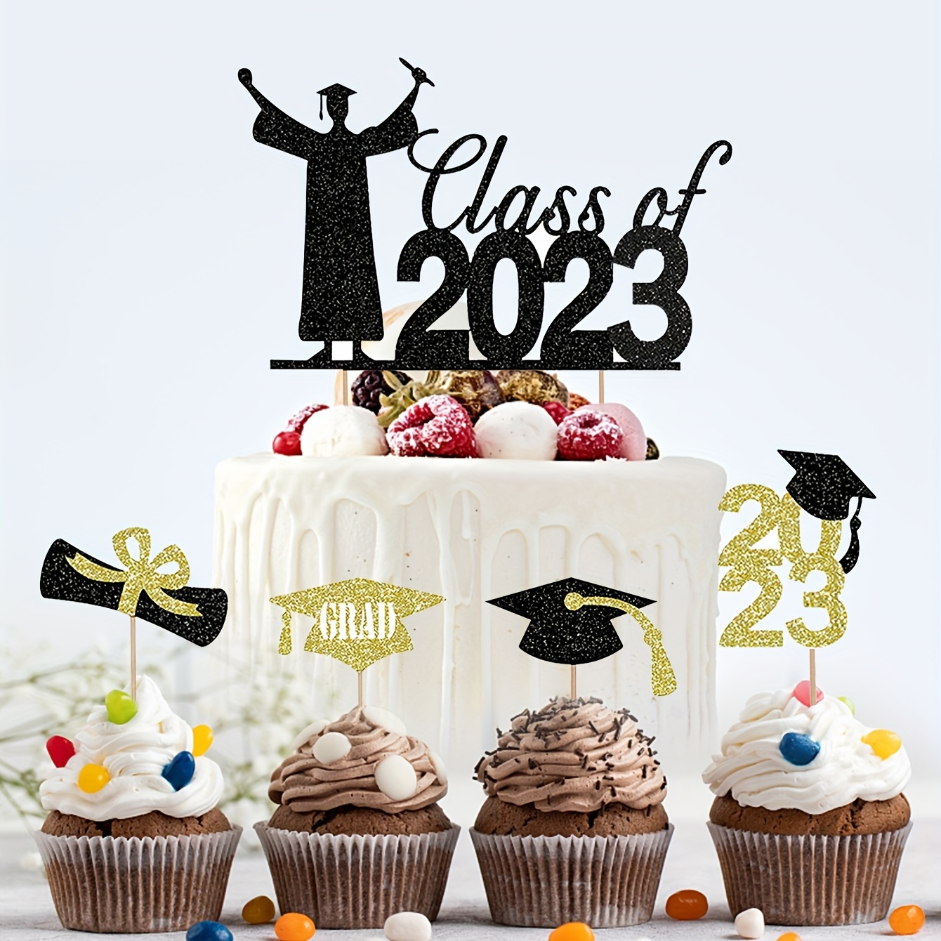  Abaodam 6pcs 2023 Graduation Cake Decorating Cupcake