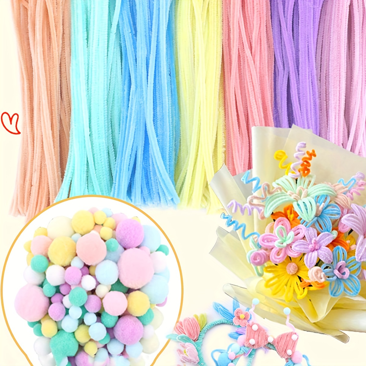 100pc Decoration Sticks, Velvet Twisting Stick