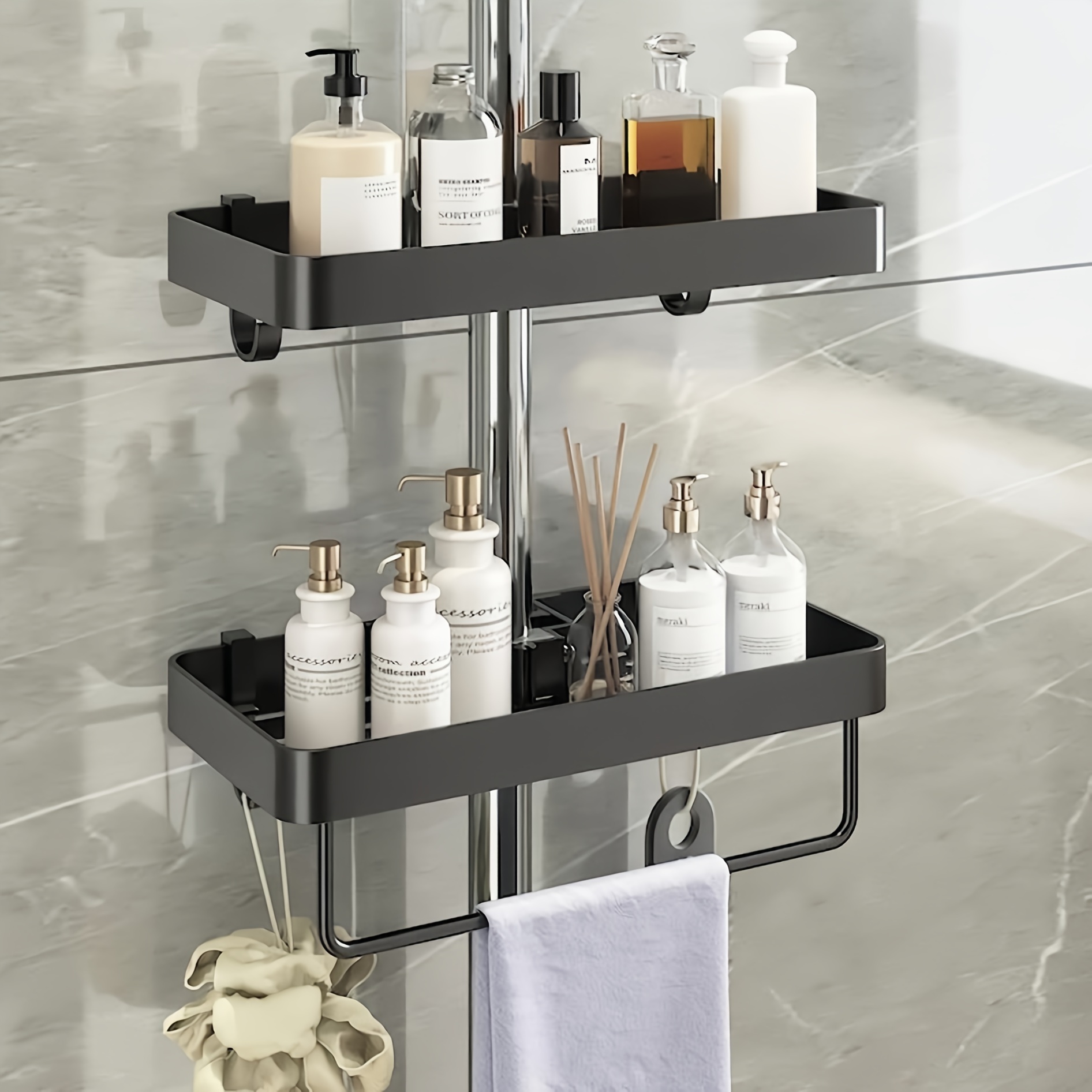 Bathroom Shelf Shower Wall Mount Shampoo Storage Holder With