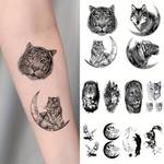Waterproof Temporary Tattoo Sticker Geometry Black Wolf Fox Lion Eagle Forest Tatoo Fake Tatto For Body Art women Men Neck Hand Wrist