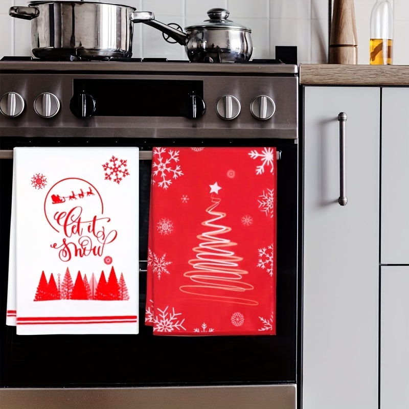 Hand Towels Christmas Theme Kitchen Towel Snowflake - Temu