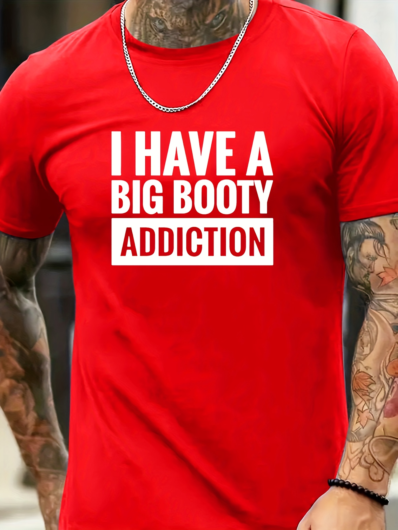 Big Booty Addiction Print T Shirt Tees Men Casual Short - Temu