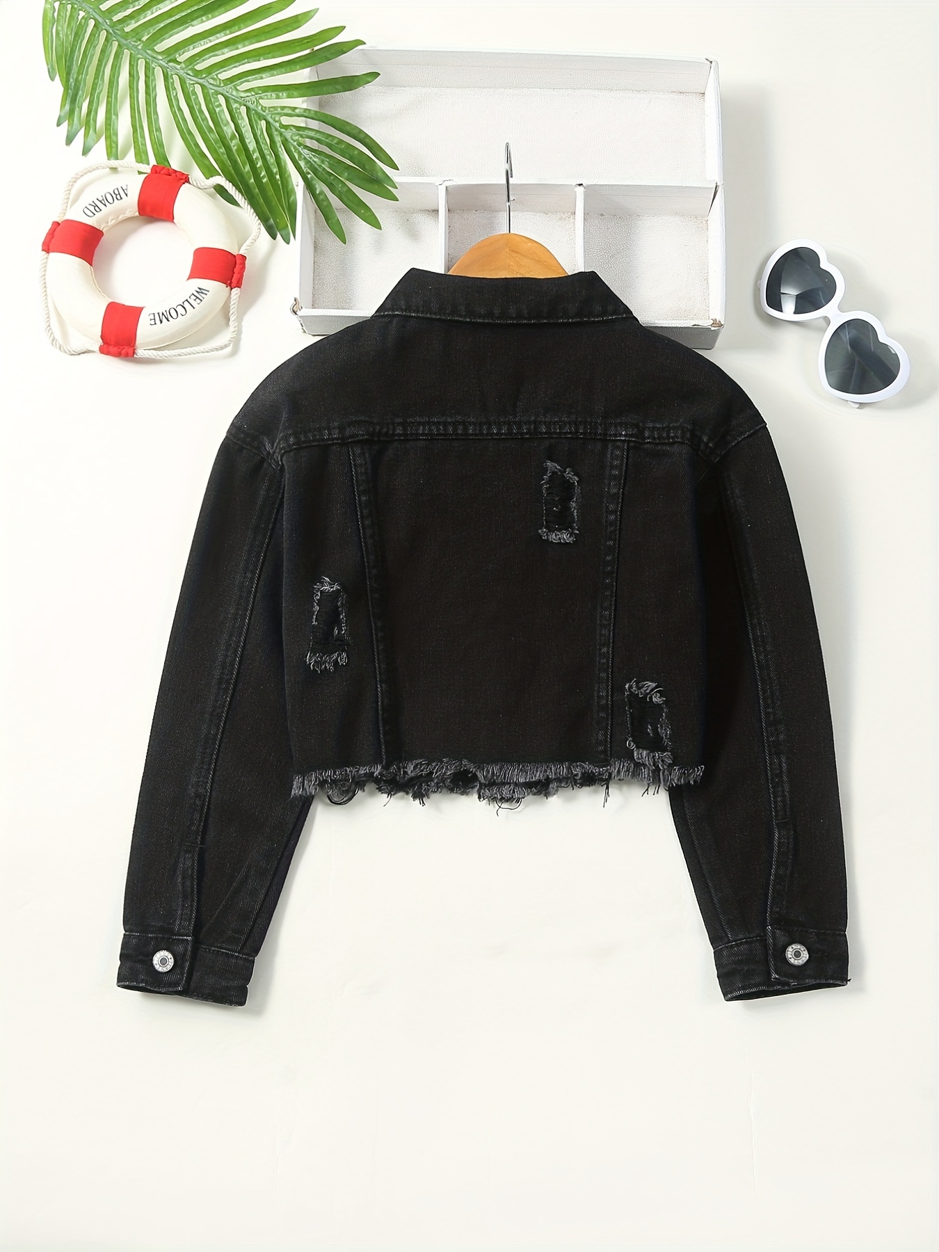 Flap Pocket Drawstring Hem Crop Jacket in 2023