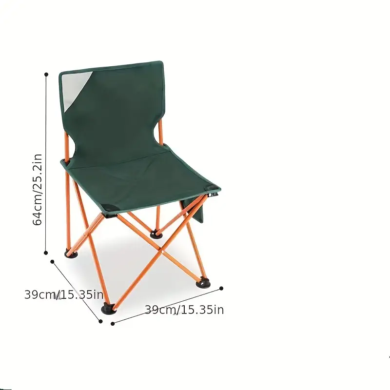 1pc Camping Folding Chair, Portable Leisure Backrest Chair For Fishing Beach