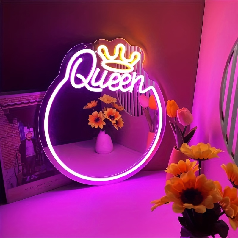 1pc Queen Mirror Neon Sign, Specchio Da Parete Con Luci A LED, Specchio  Creativo Per Corridoio, Soggiorno, Camera Da Letto, Bagno, Decorazioni Per  La Casa - Temu Italy