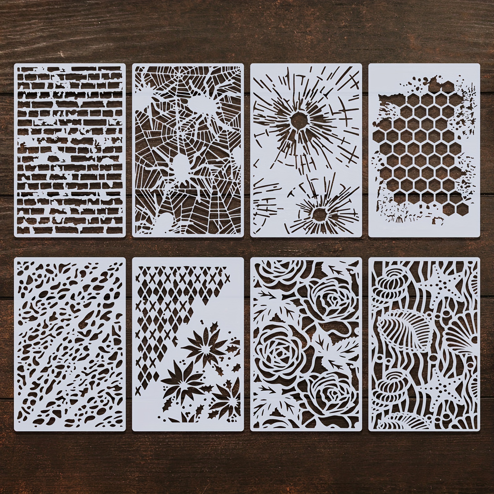 64pcs Stencils for Painting, Graffiti Stencils for Crafts Plastic Reusable  Small Stencils for Painting on Wood Rock Painting Stencils (3 X 3 inch)