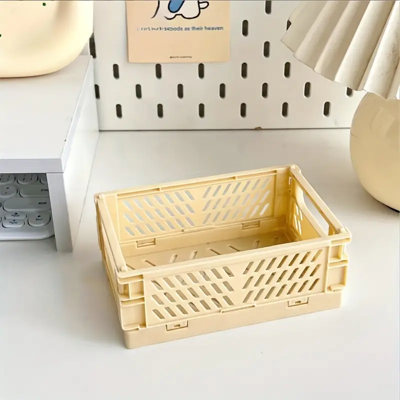 Pastel Crates Desk Organizer Mini Plastic Baskets Office - Temu