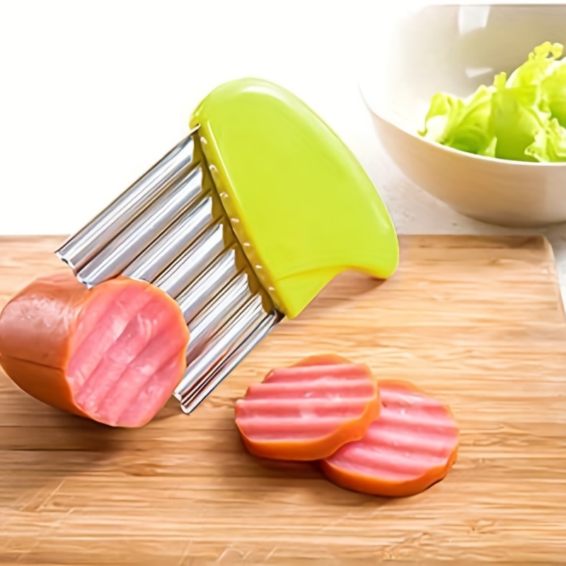 Potato Cutter Chip French Fry Maker Stainless Steel Wavy Knife French Fries  Chopper Kitchen Knife Chopper French Fry Maker Tools