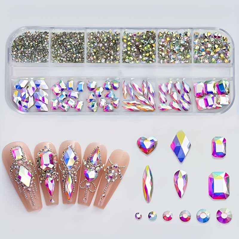 Bag Multi Colors Crystal Gems Diy Nail Art Glass Stones - Temu