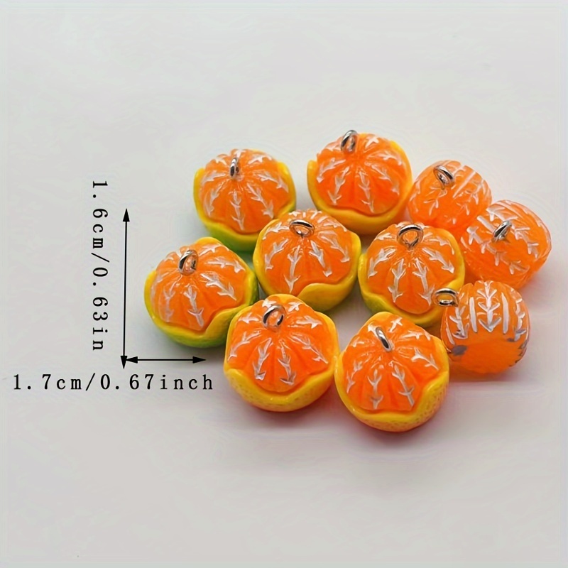 6pc Enamel Fruit Charms - Golden Enamel Charms - Fruit Pendants - Fruit Resin - Jewelry Findings