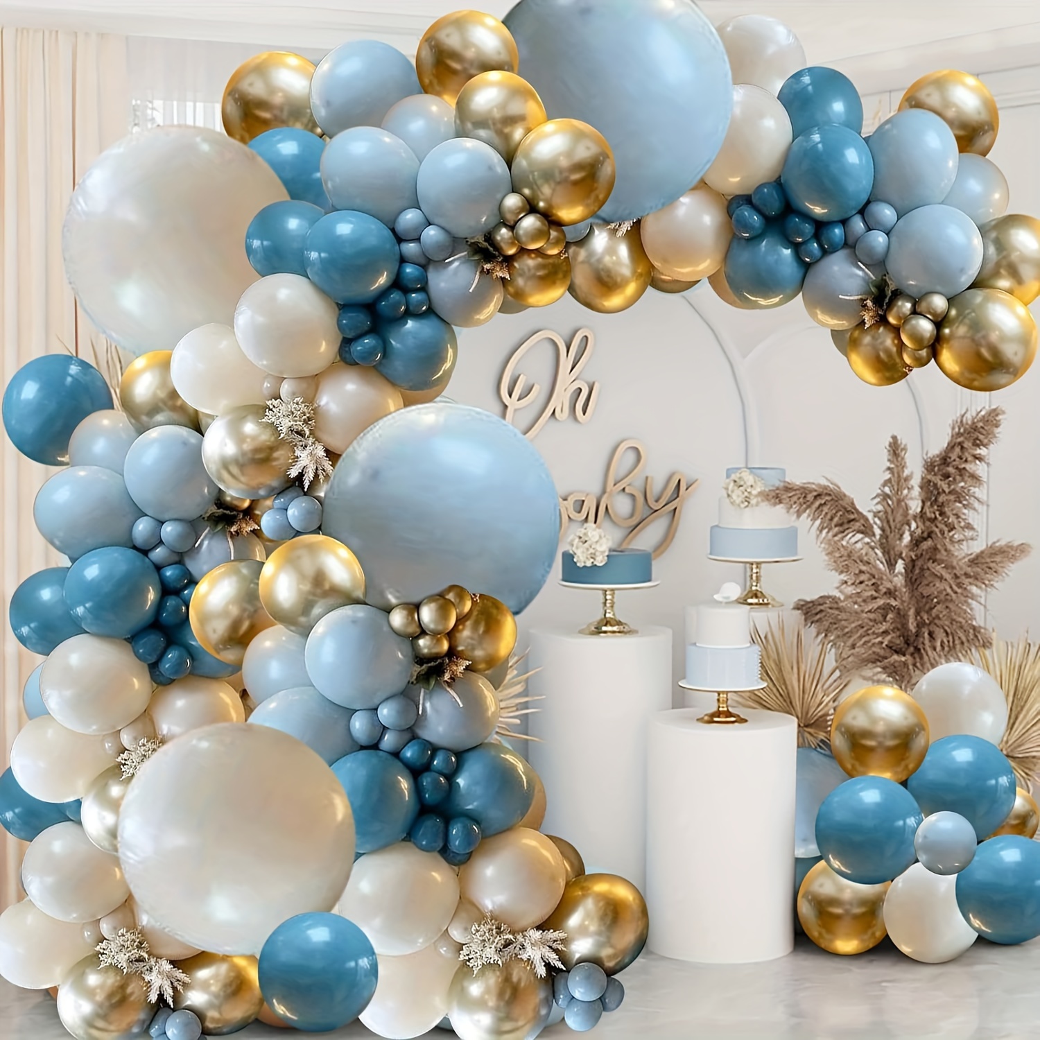 Royal blue white and gold hot sale baby shower