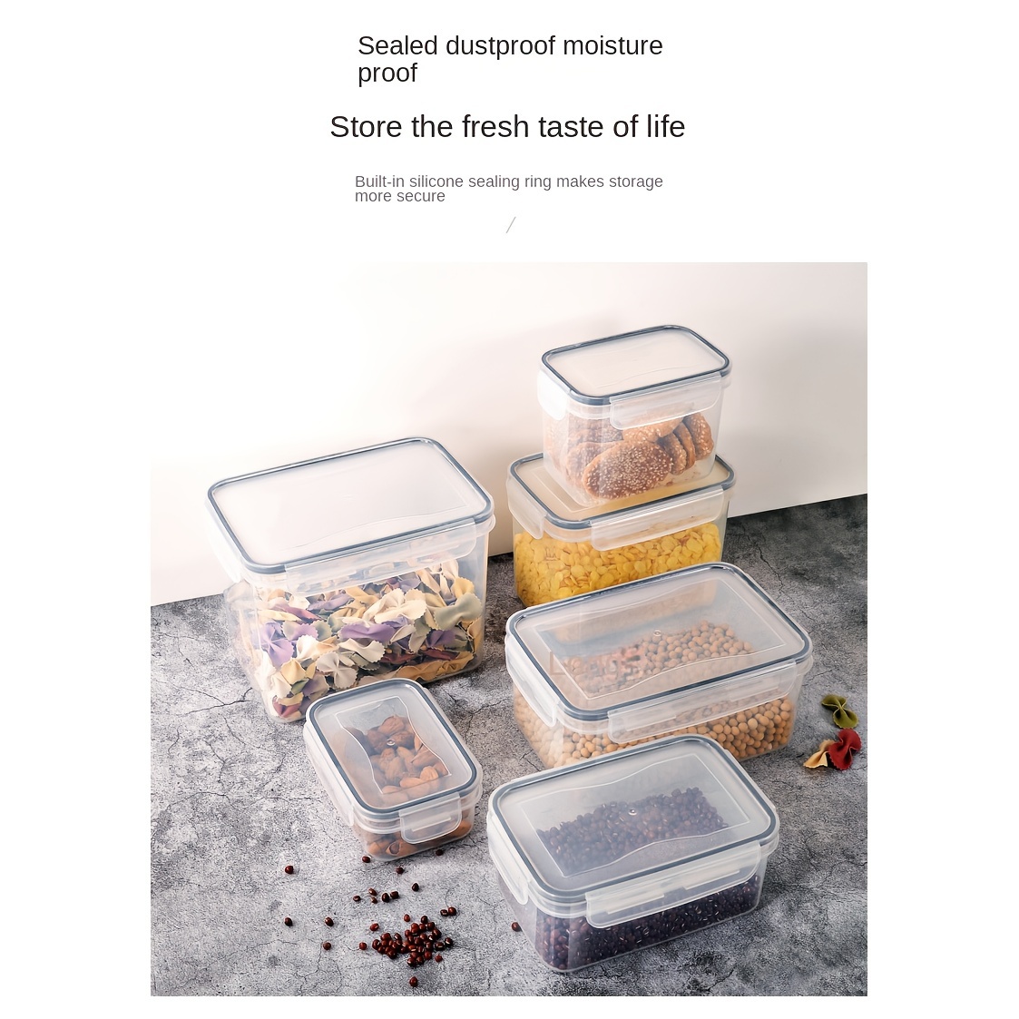 6pcs Kitchen Cereal Food Storage Jar Refrigerator Fresh keeping Sealed Jar
