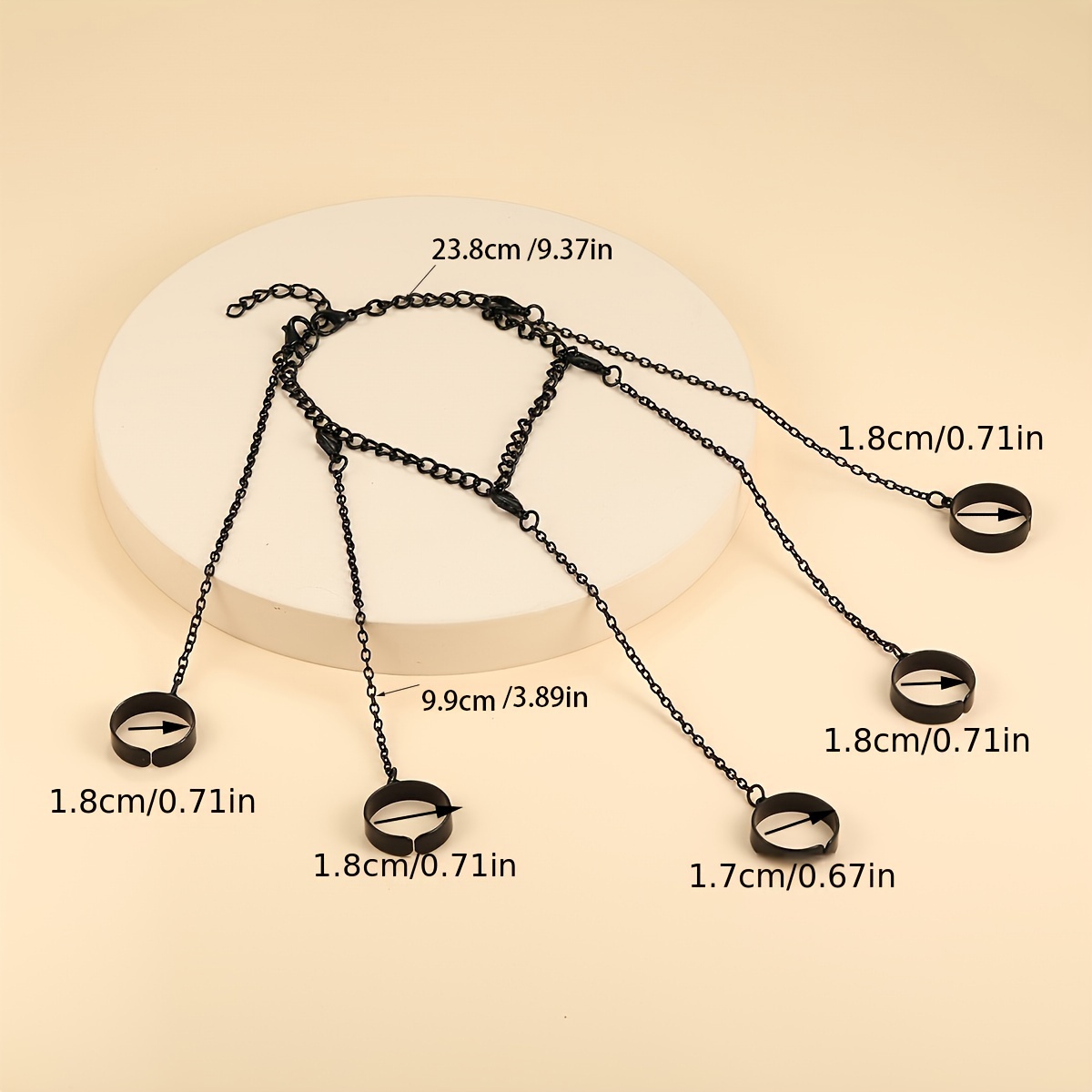 Men's Personality Metal Chain Finger Ring Bracelet - Temu