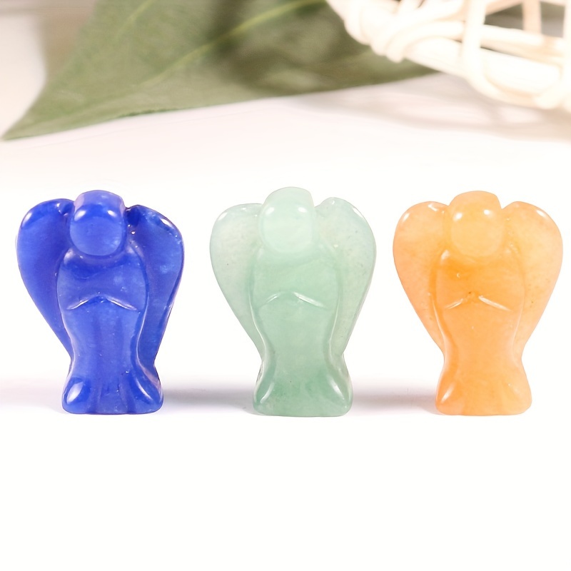 Small Bargain Pocket Stone Crafts - Mini Angel Statue Carved Quartz