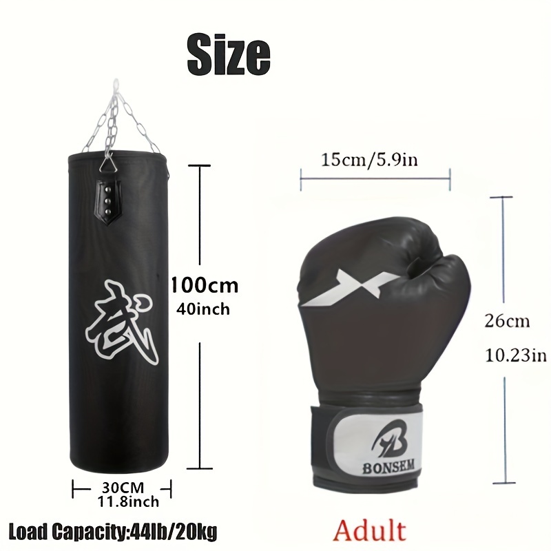 TOCO FREIDO Heavy Punching Bag UNFILLED Set for Adults Kids, Kick Boxing  Set with Ceiling Hook Steel Chain, Hanging Heavy Bag for Adults Men Women