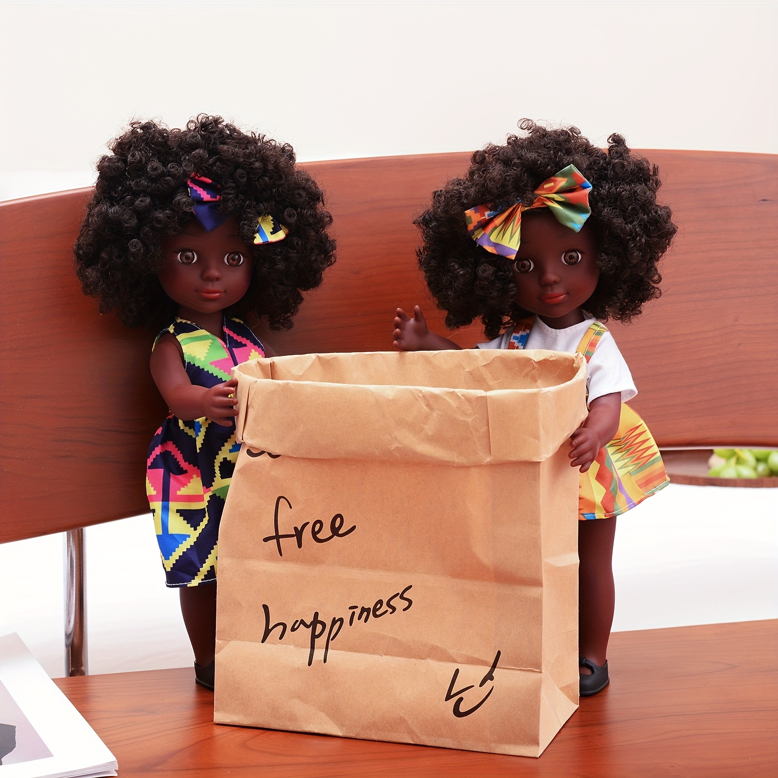 BEL-7423055064590-Poupée noire de fille Poupée bébé Afro-américaine Poupées  Noires Uniques 14 Pouces pour les Filles jeux poupee