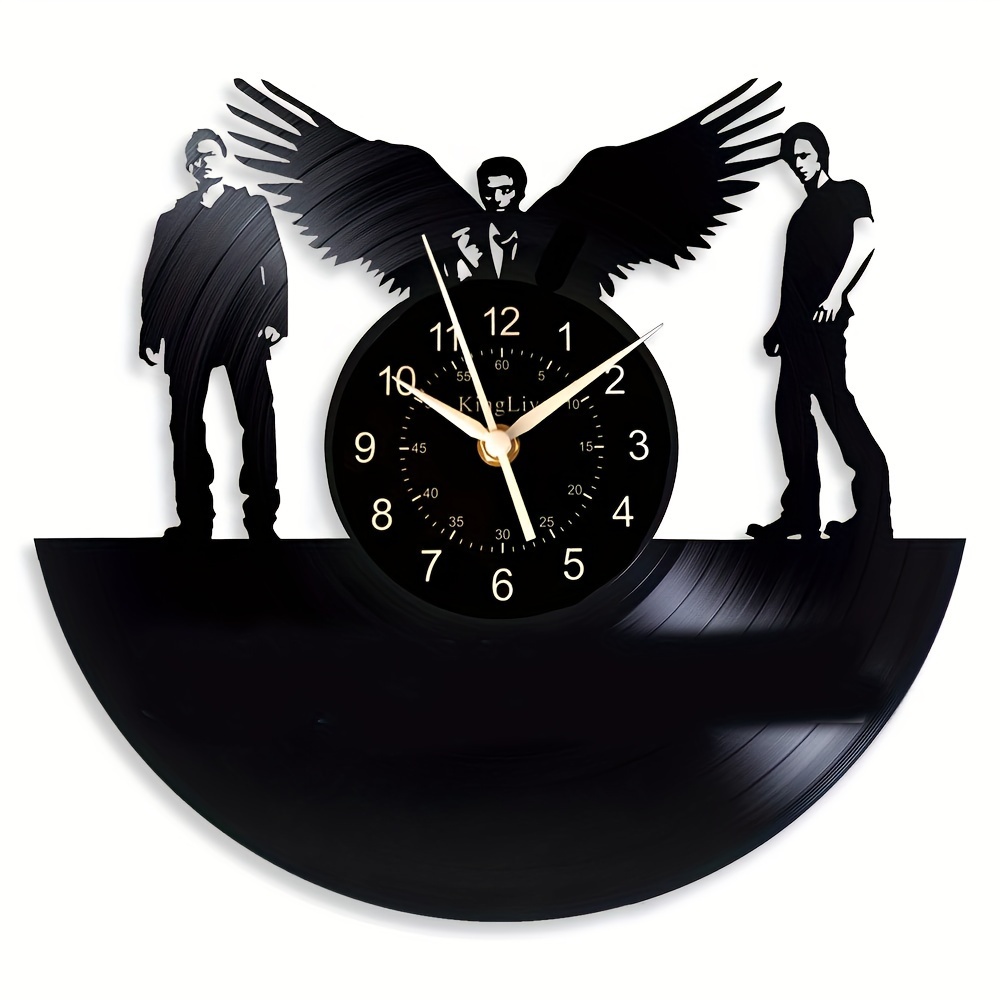 1pc Cinema Vinyl Wall Clock Unique Home Theater Movie Night Film