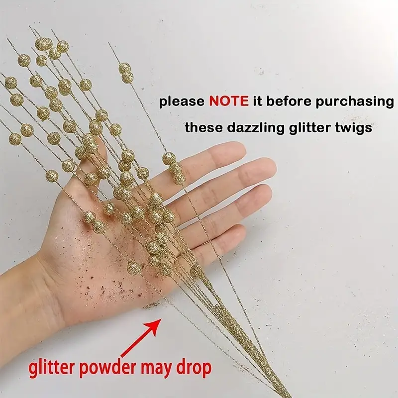 Factory Direct Craft Flexible Artificial Gold Glitter Twig Garland - 6 Feet