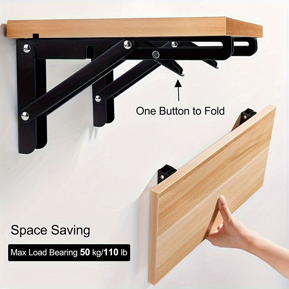 Mesa plegable de madera maciza para ordenador de escritorio de pared,  estante de organización de cocina resistente, osito de carga de 110 libras