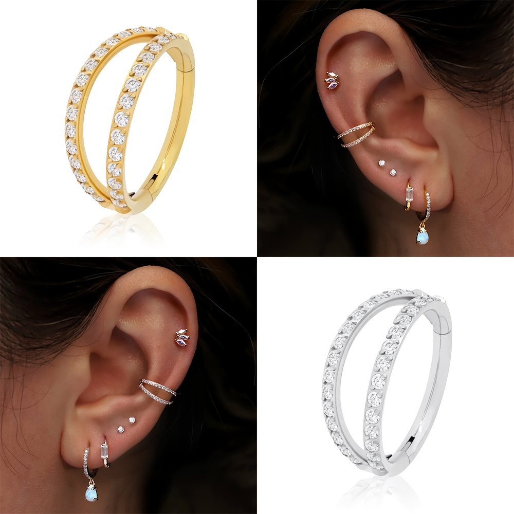 double cartilage and tragus piercing