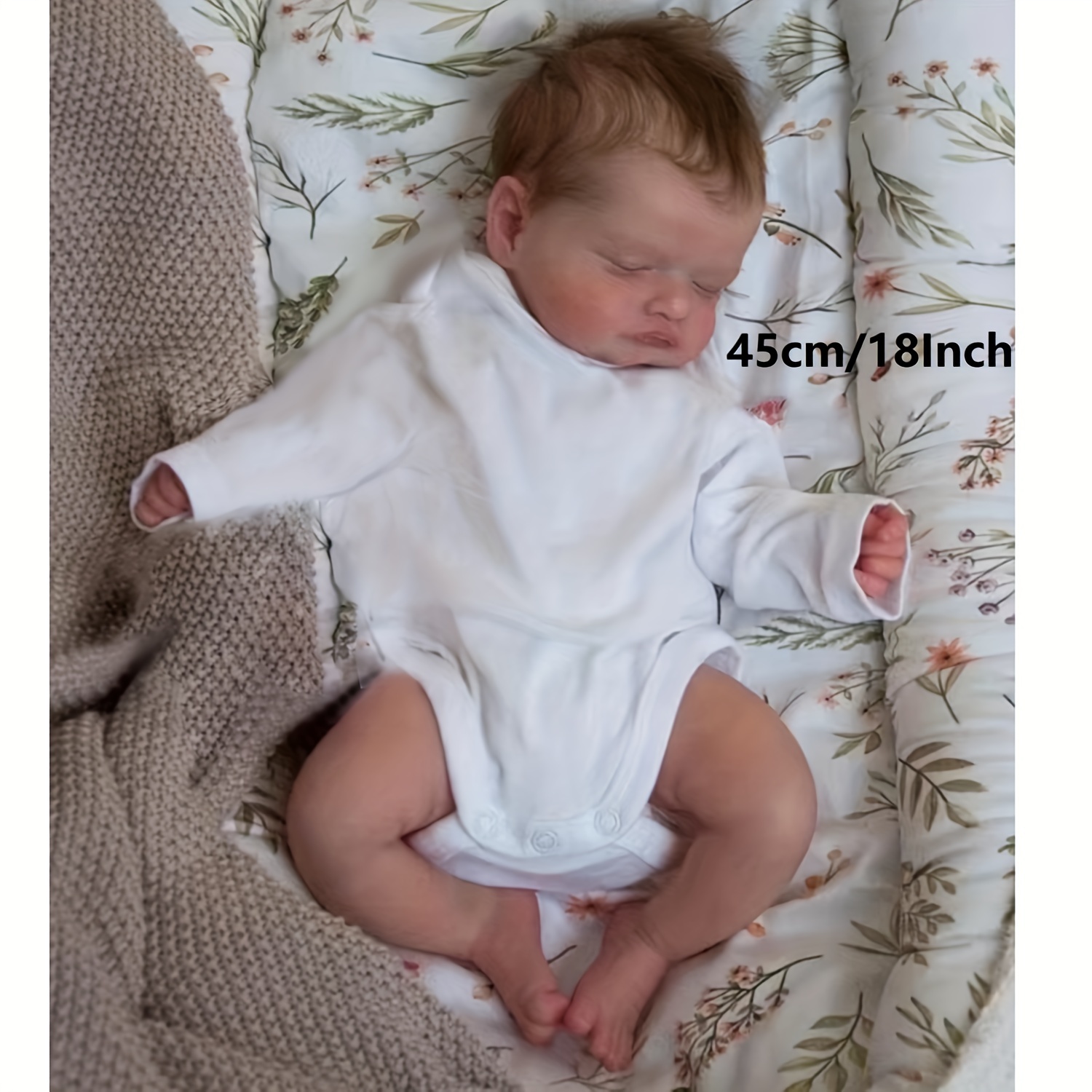 45cm Lifelike Bebe Reborn Doll Rosalie Reborn Silicone Vinyl Cloth