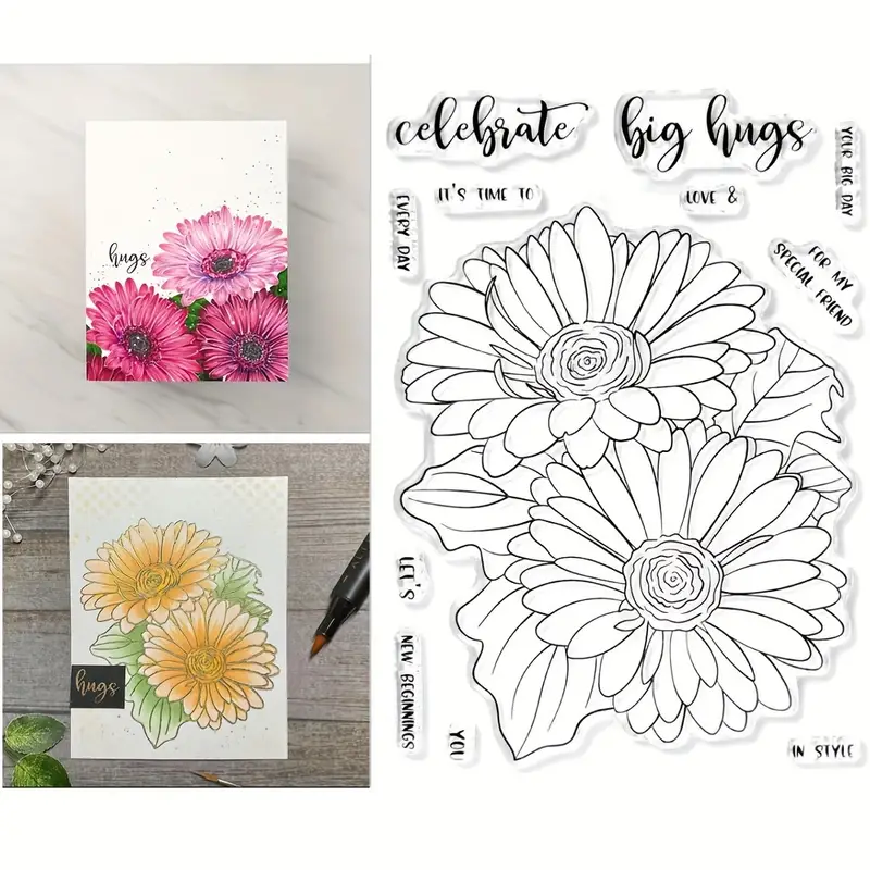 2023 New Flower Stamps Scrapbook Decoration Template Diy Greeting
