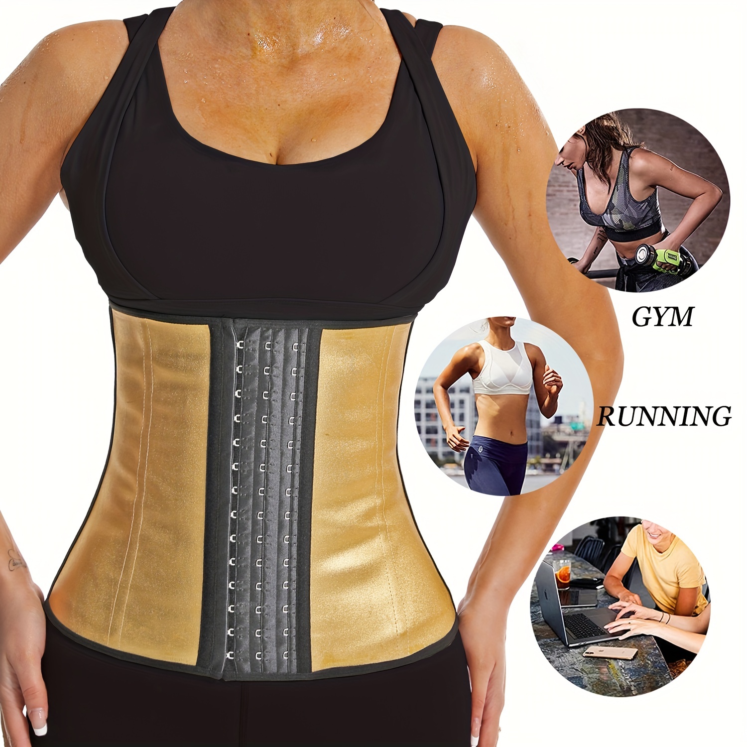 Latex Waist Trainer For Women, 19 Bones Latex Body Shaper Slimming Tummy  Control Shapewear, Waist Support For Weight Loss Fitness