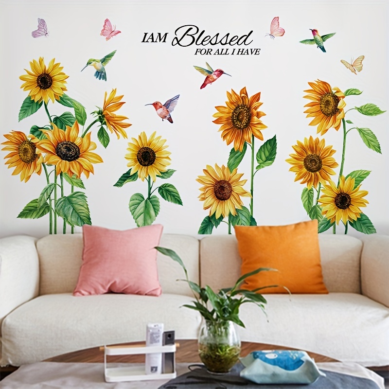 Sunflower Stickers Long May The Sunshine Inspirational Quotes Decal ...