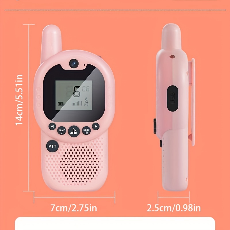 Juguete Walkie-talkie Inalámbrica Portátil Para Niños Color Rosa