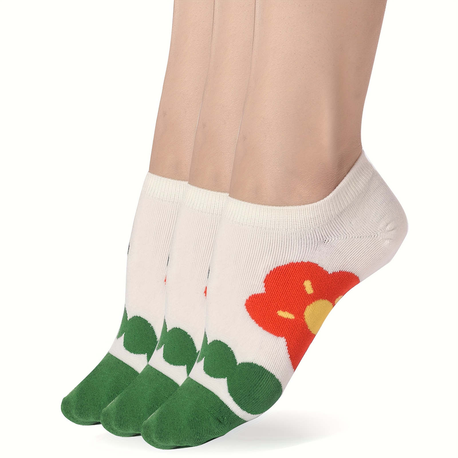 Floral Print Ankle-Length Socks