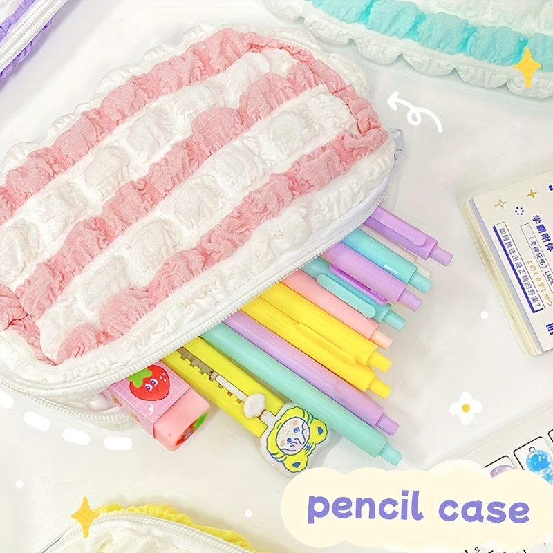 Large Capacity Stationery Pencil Case Kawaii Macaron Color - Temu